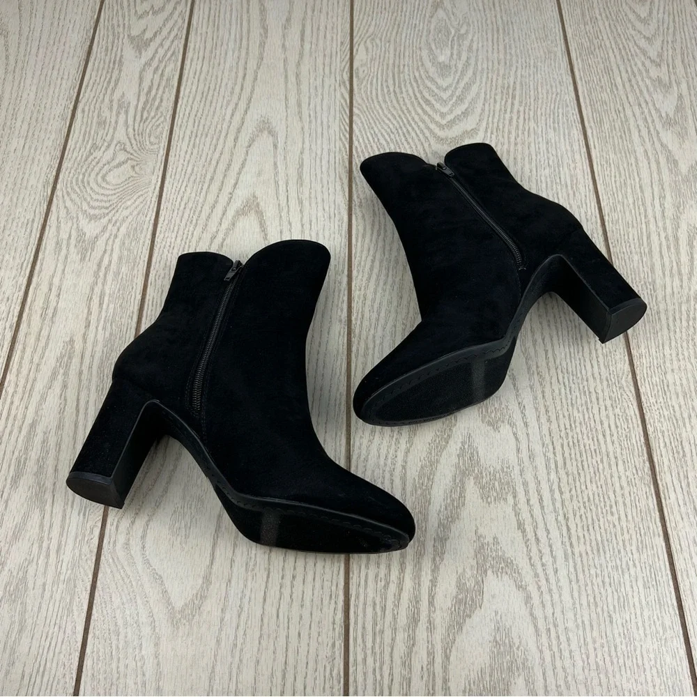 Charter Club Women's Matildaa Dress Booties 8.5M Black Micro Fabric